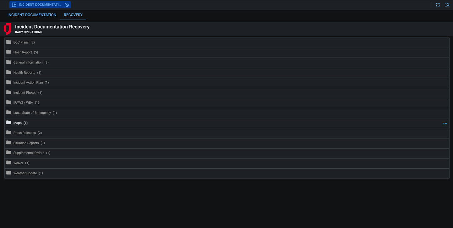 Incident Documentation Recovery dark mode
